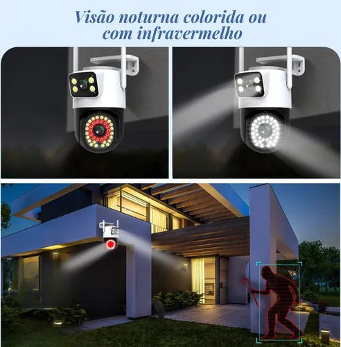 Câmera De Visão Noturna E Rastreamento Inteligente Wi-fi Ptz Cor Branco