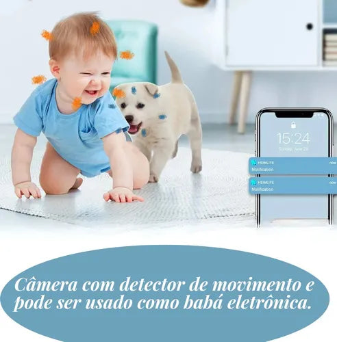 Câmera De Visão Noturna E Rastreamento Inteligente Wi-fi Ptz Cor Branco