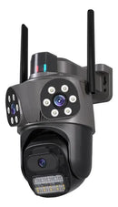 Câmera Segurança A35 Lente Tripla Sirene App Icsee 9mp Cor Preto