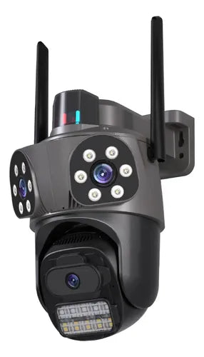 Câmera Segurança A35 Lente Tripla Sirene App Icsee 9mp Cor Preto