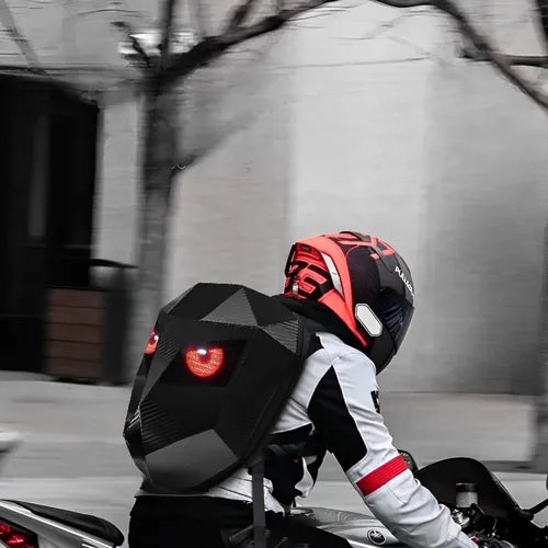 Mochila com bluetooth olhos Led Motoqueiro inteligente Smart Bag