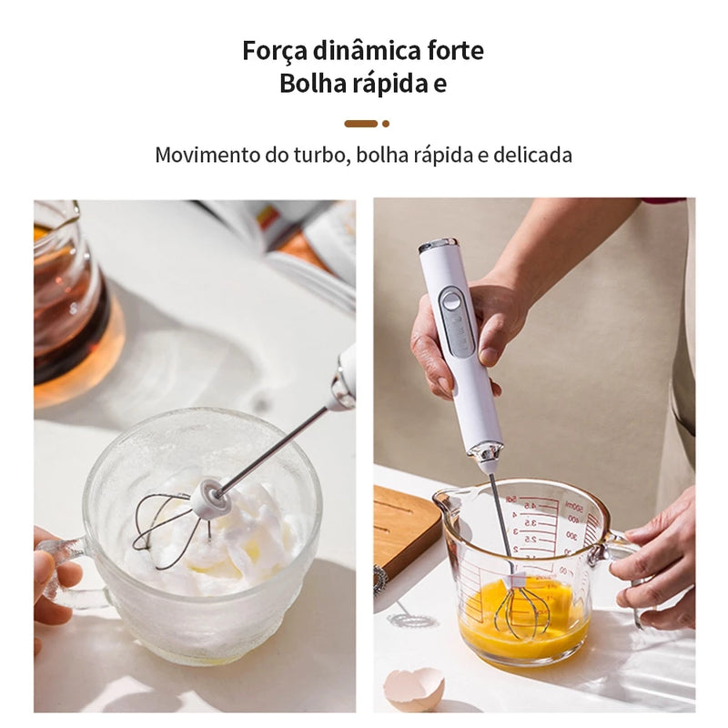 Batedor Misturador Mixer Elétrico para Bebidas
