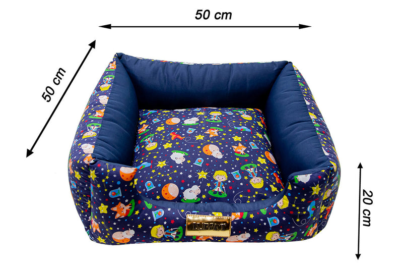 Cama Quadrada para Cachorro ou Gato Luppet Luxo Pequeno Príncipe Tamanho:M