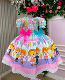 Vestido junino infantil Marie Luxo Quermesse das Cores