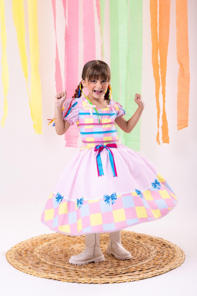 Vestido junino infantil Marie Luxo Arraia da Docura