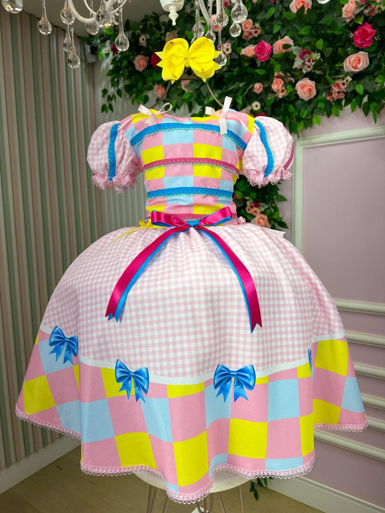 Vestido junino infantil Marie Luxo Arraia da Docura