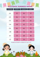 Vestido junino infantil Marie Luxo Quermesse das Cores